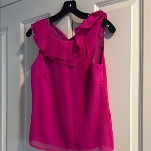 J. Crew Pink Ruffled Sleeveless Blouse